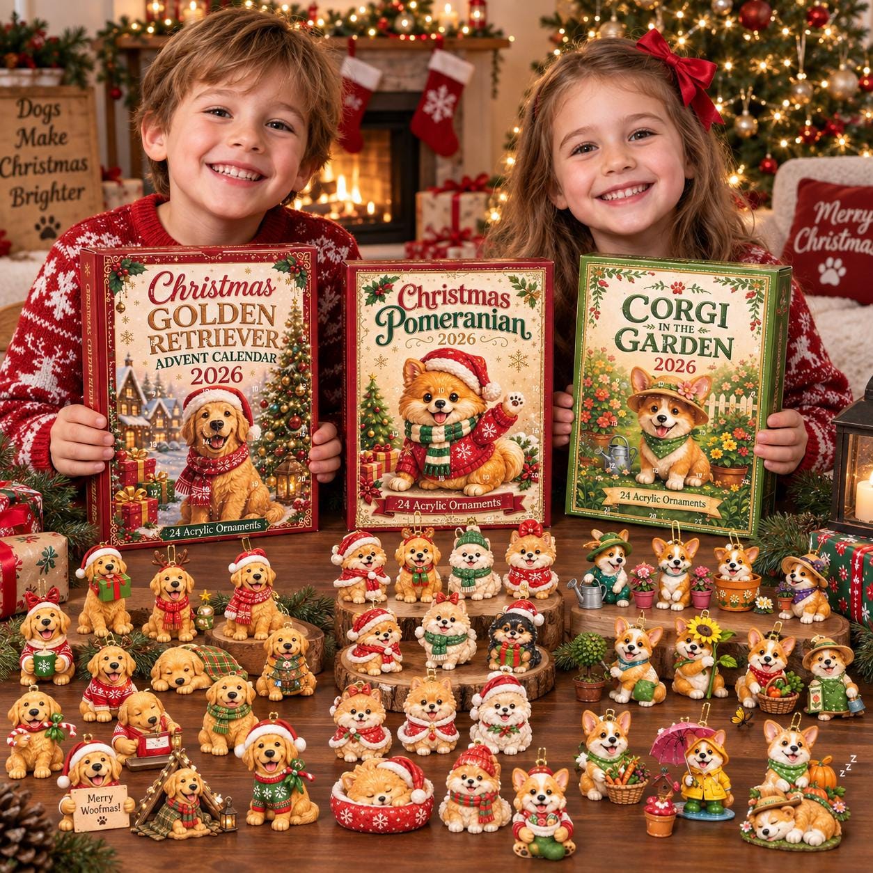 2026 Golden Retriever Advent Calendar HG | 24 Acrylic Dog Ornaments (Holiday Countdown) - Image 2