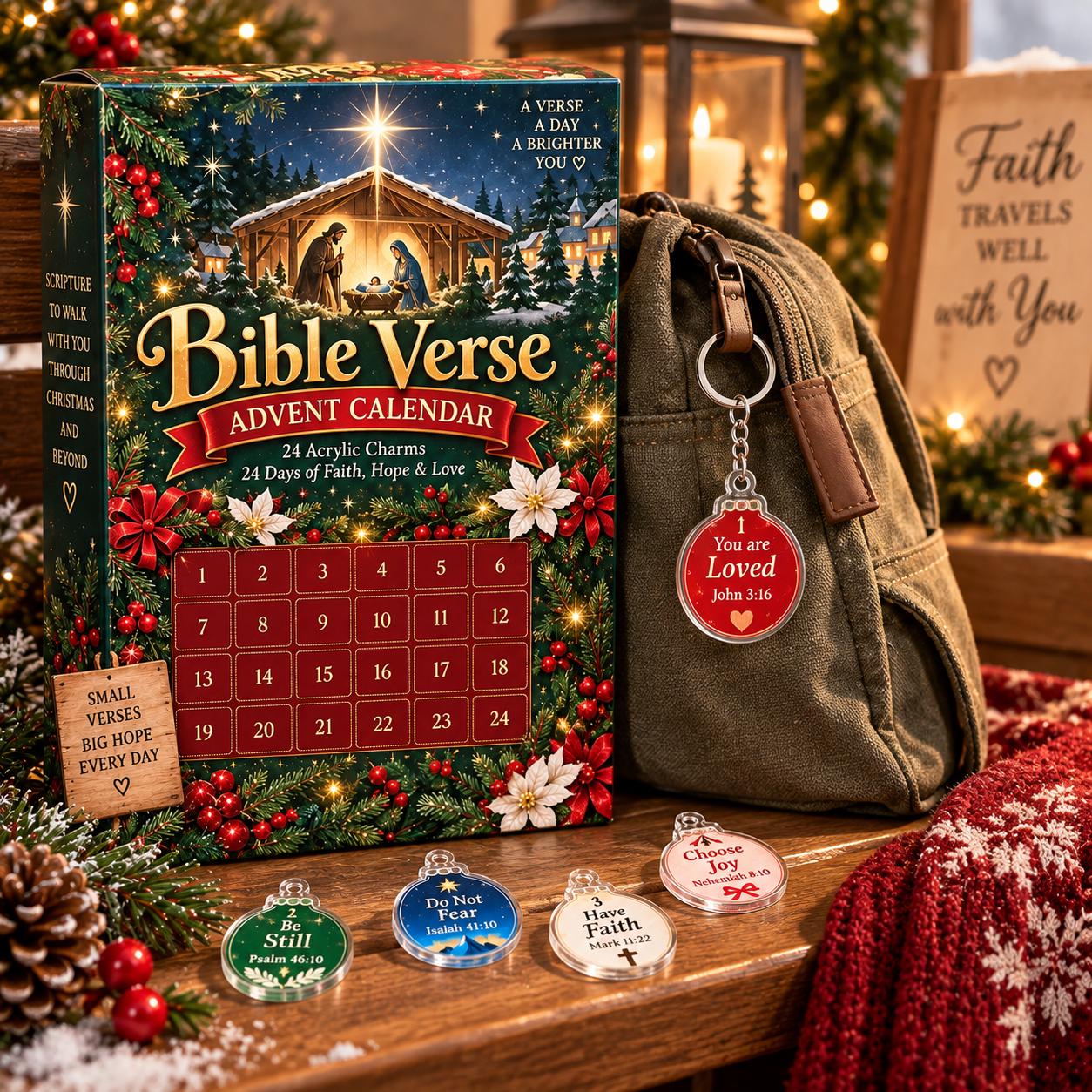 Bible Verse Advent Calendar HG, 24 Day Christian Christmas Countdown, Scripture Acrylic Charms, Faith Christmas Gift, Religious Advent Calendar HG - Image 6