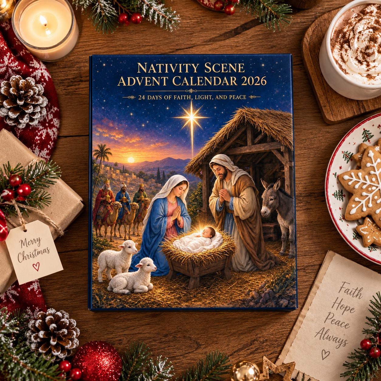 Nativity Advent Calendar HG 2026, 24 Day Christmas Countdown, Acrylic Nativity Ornaments, Christian Christmas Gift for Kids & Family - Image 3