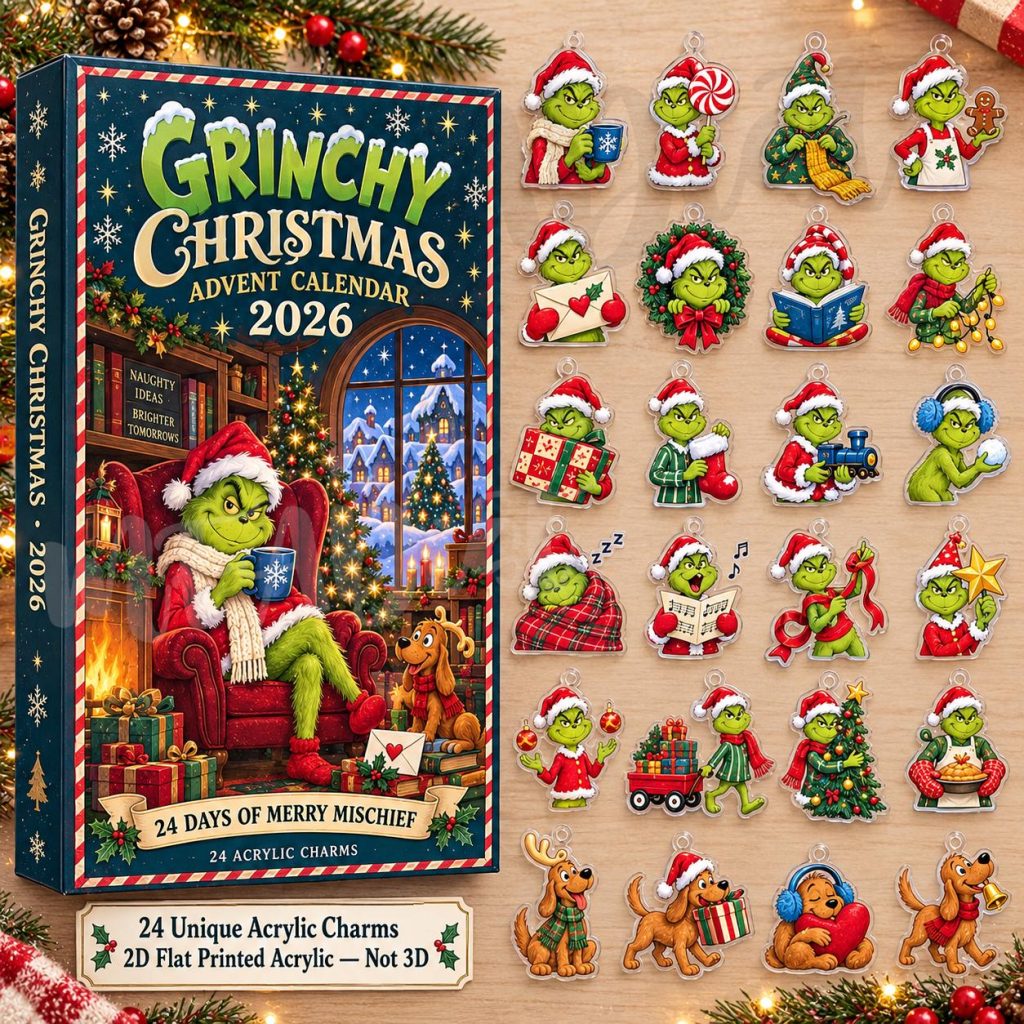 24 Days of Green Monster Christmas Chaos – Advent Calendar HG 2026 with Hanging Ornaments & Max the Dog