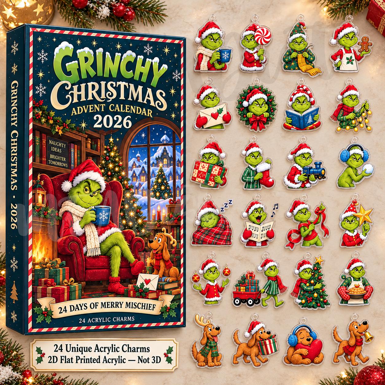 24 Days of Green Monster Christmas Chaos – Advent Calendar HG 2026 with Hanging Ornaments & Max the Dog - Image 4