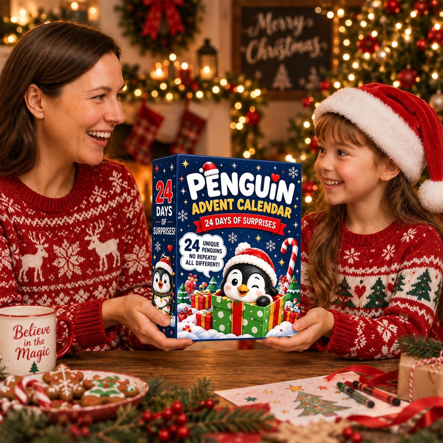 Penguin Advent Calendar HG 2026, 3D Collectible Figurines Holiday Decor Gift, 24 Days Christmas Countdown - Image 7