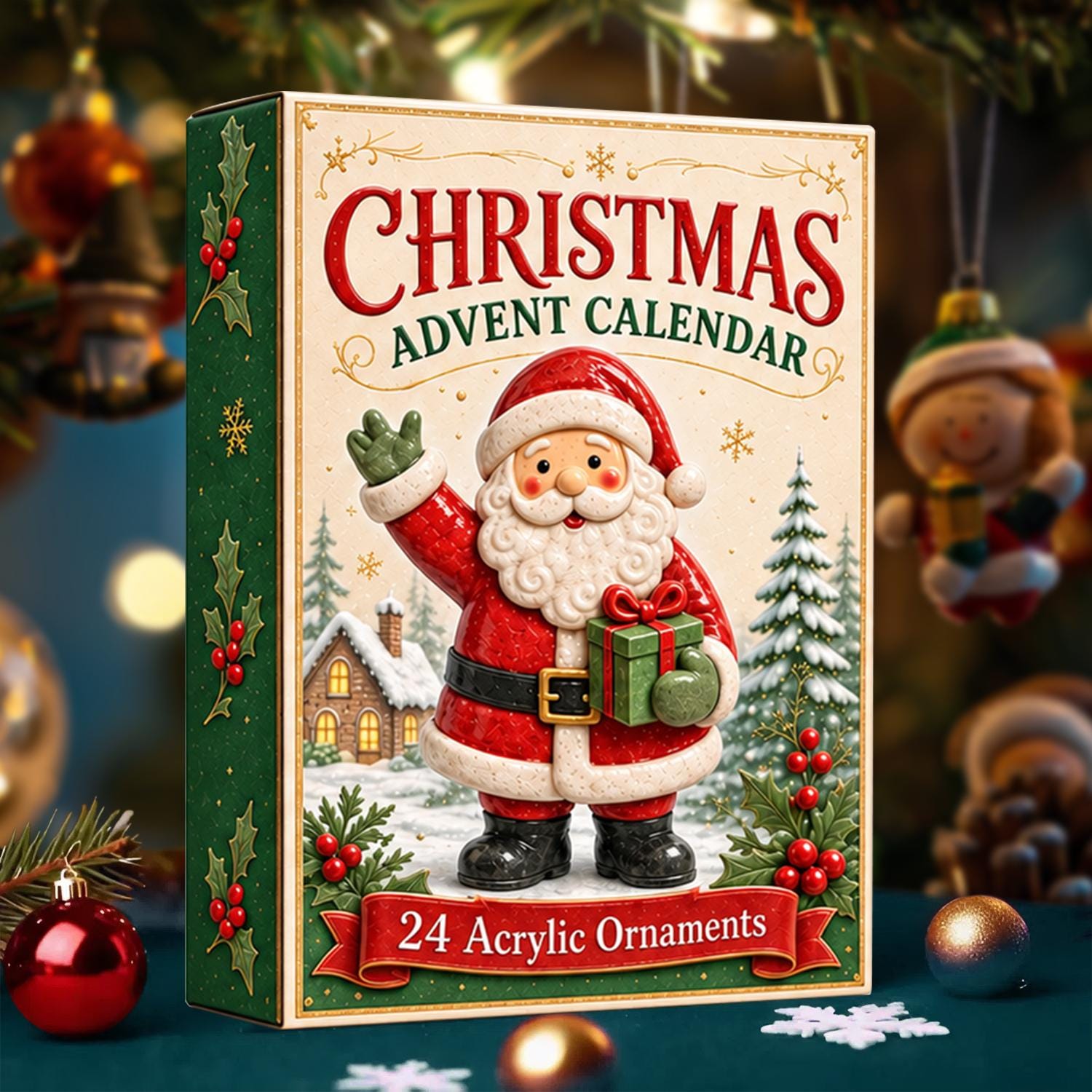 Santa Clause Advent Calendar HG 2026, 24 Day Christmas Countdown, Acrylic Nativity Ornaments, Calendar Christmas Gift for Kids & Family - Image 2