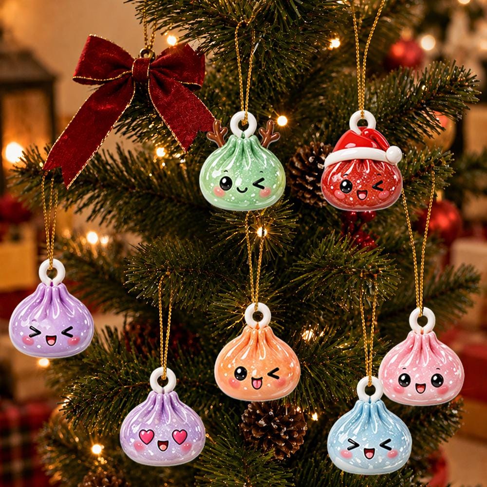 Personalized Cute Dumpling Advent Calendar HG 2026, 24 Kawaii Acrylic Charms Christmas Countdown Box Gift - Image 5