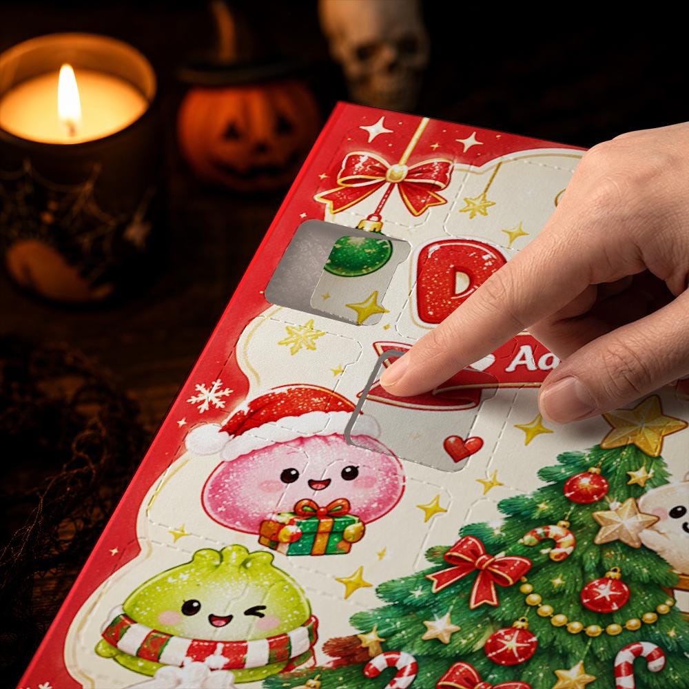 Personalized Cute Dumpling Advent Calendar HG 2026, 24 Kawaii Acrylic Charms Christmas Countdown Box Gift - Image 4