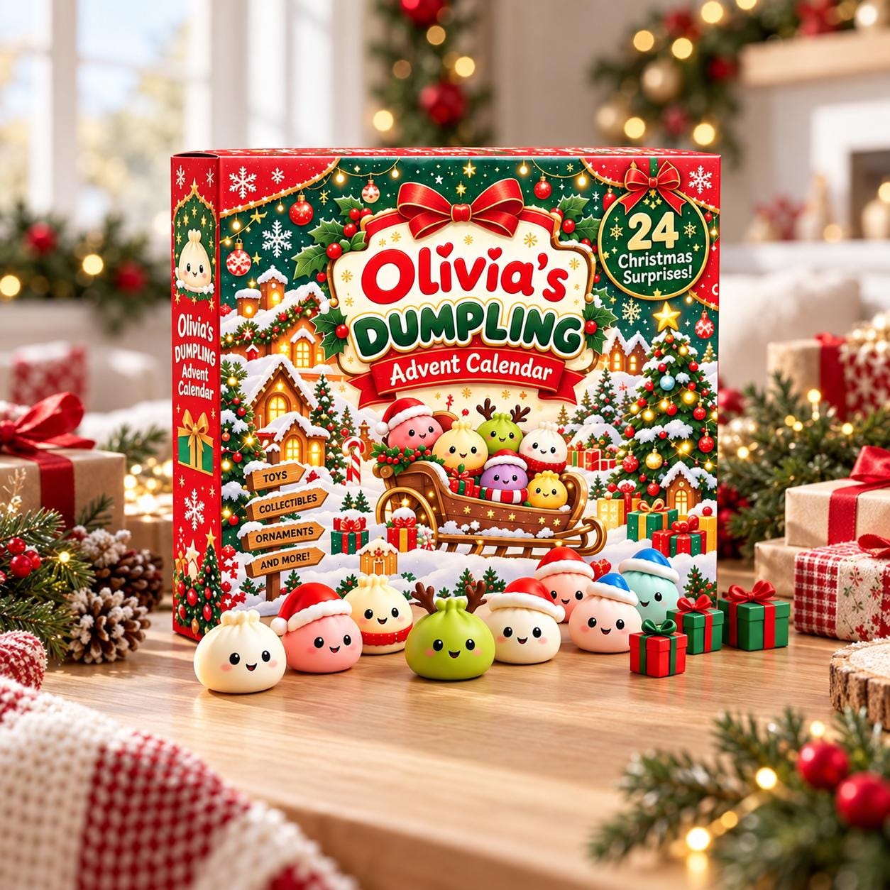 Personalized Name, Full set 24 Christmas Dumpling Squishy HG Countdown 2026, 24 Day Calendar, game christmas, decor Xmas - Image 4