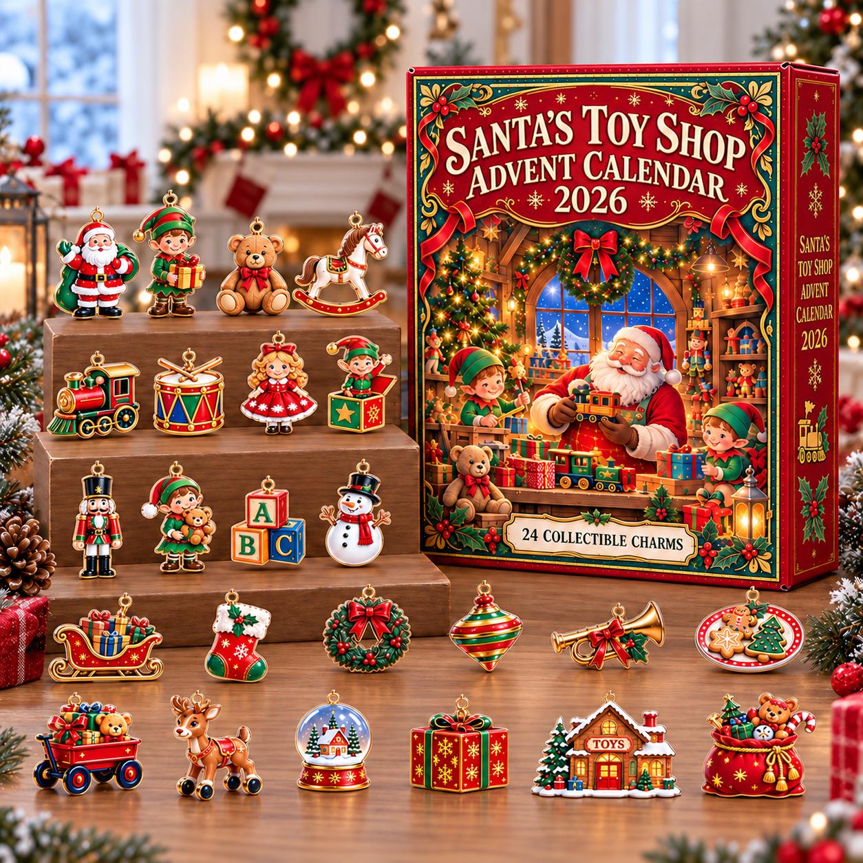 Santa Christmas Advent Calendar HG 2026, 24 Day Countdown, Holiday Countdown Calendar, Winter Decor, Holiday Magic