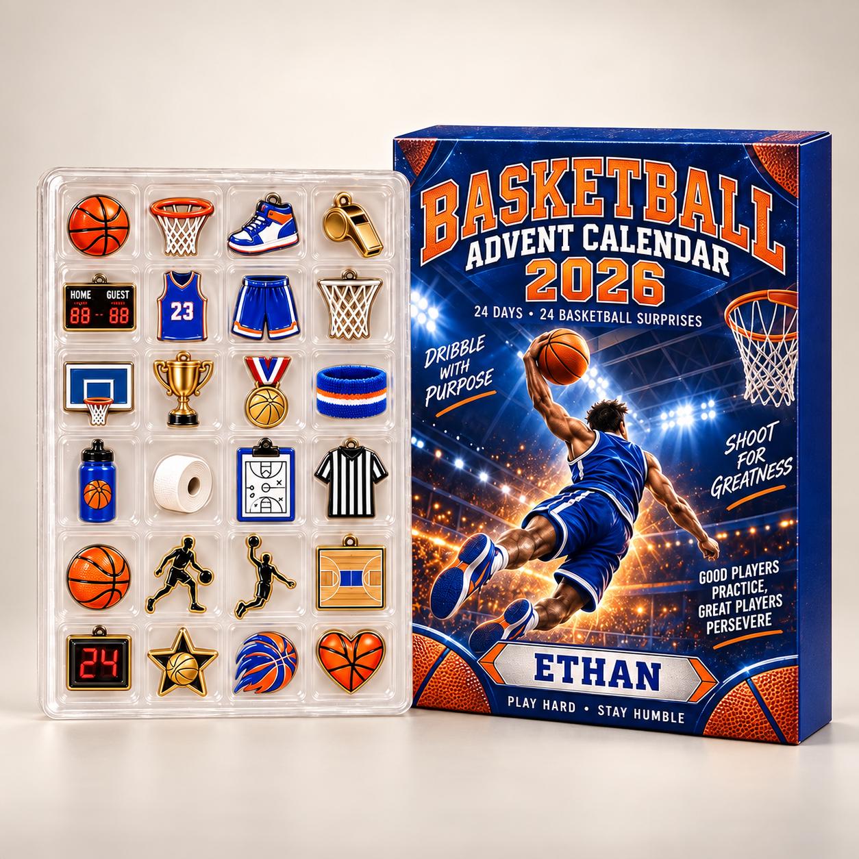 Personalized Basketball Advent Calendar HG: Custom 2026 Blind Box Charms - Image 4