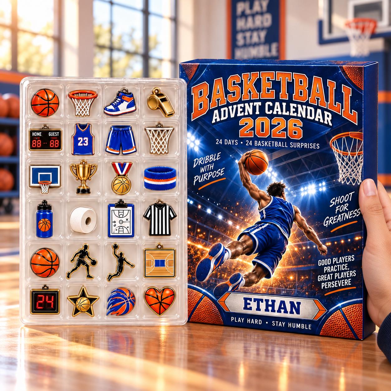 Personalized Basketball Advent Calendar HG: Custom 2026 Blind Box Charms - Image 2