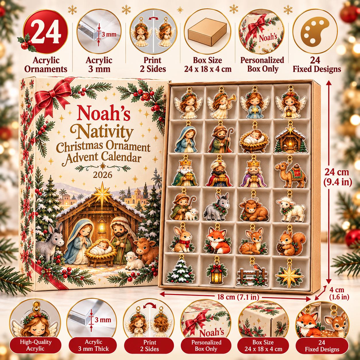 Woodland Nativity Advent Calendar HG 2026, 24 Days Christmas Countdown Blind Box, Christian Xmas Family Gift - Image 4