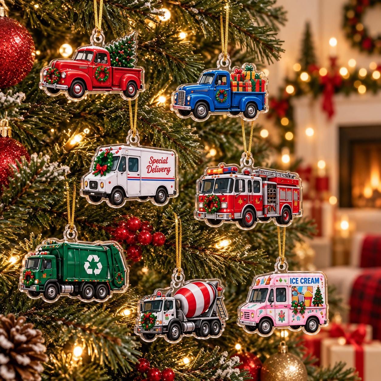 Truck Advent Calendar HG 2026, 24 Acrylic Vehicle Ornaments, Christmas Countdown Box, Truck Lover Gift for Kids and Families - Image 2