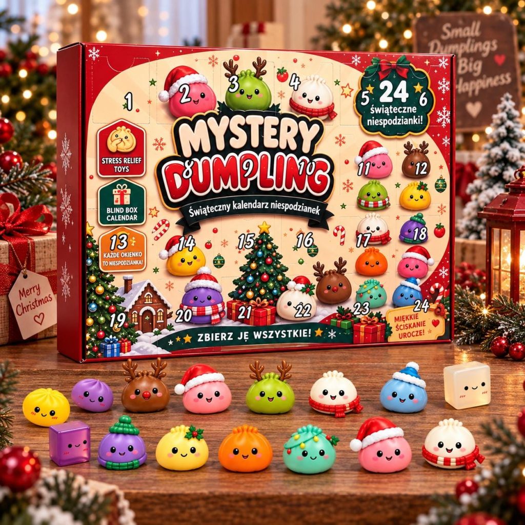 2026 Christmas Squishy Advent Calendar HG, HG Blind Box 24-Day 3D Dumpling Fidget Toy Countdown For Kid, Stocking Stuffer Gift