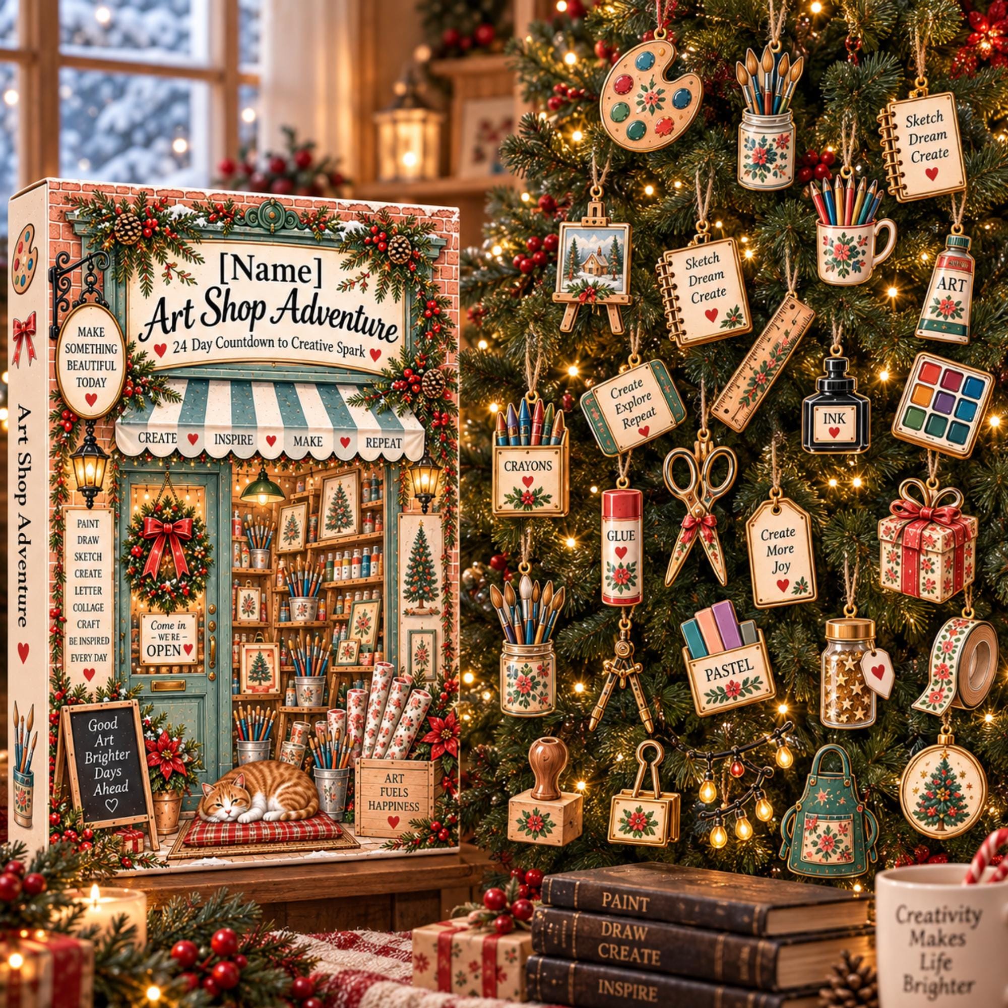 Personalized Art Shop Advent Calendar HG: 24-Day Countdown, Acrylic Charms (2026) - Image 2