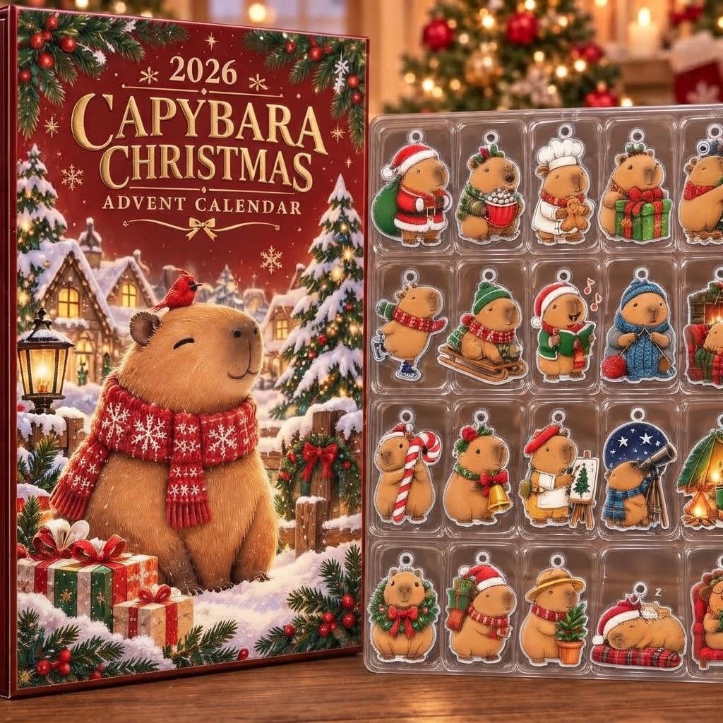 2026 Capybara Christmas Advent Calendar HG, 24 Acrylic Ornaments, Holiday Countdown Gift - Image 8