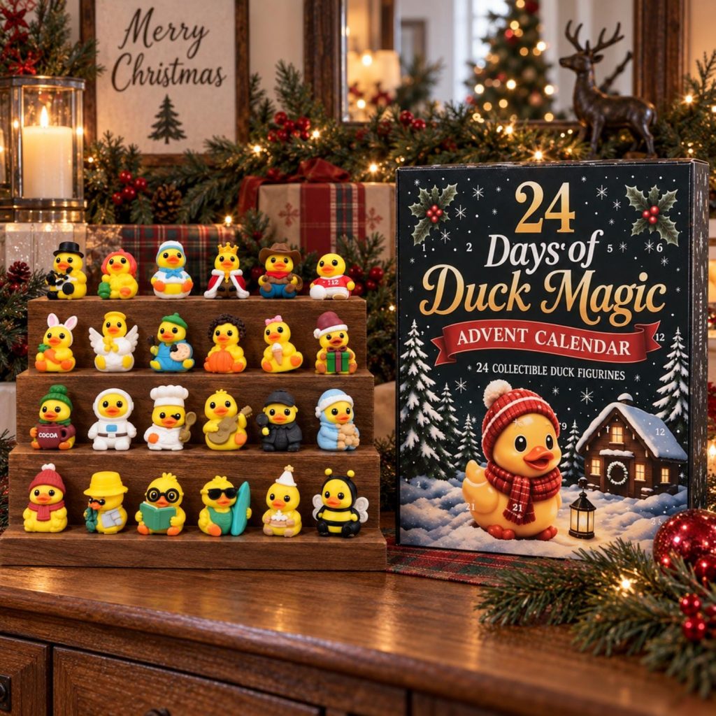 2026 Santa Duck Advent Calendar HG, 24-Day Christmas Countdown, Collectible Figurines (Gift)