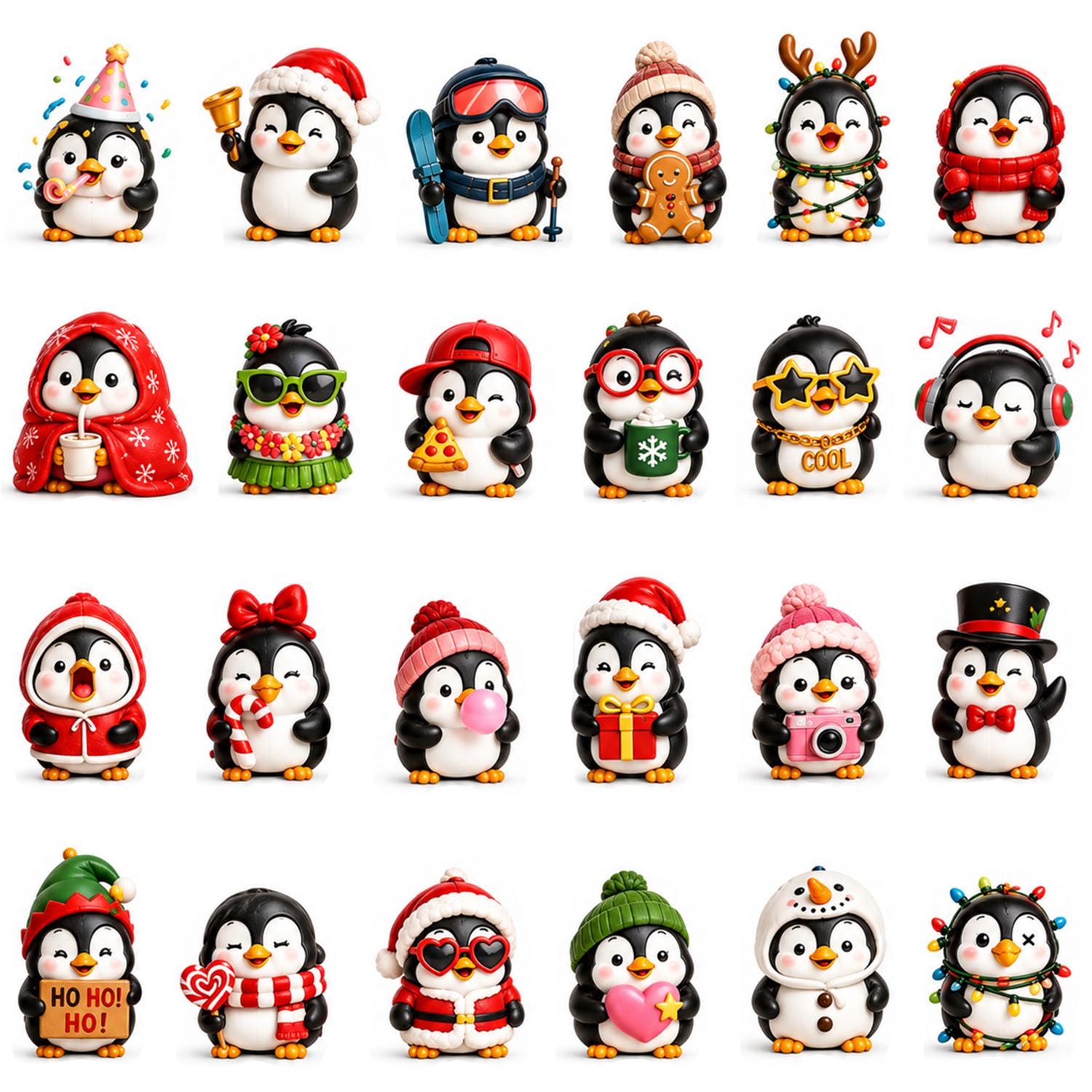 Penguin Advent Calendar HG 2026, 3D Collectible Figurines Holiday Decor Gift, 24 Days Christmas Countdown - Image 3