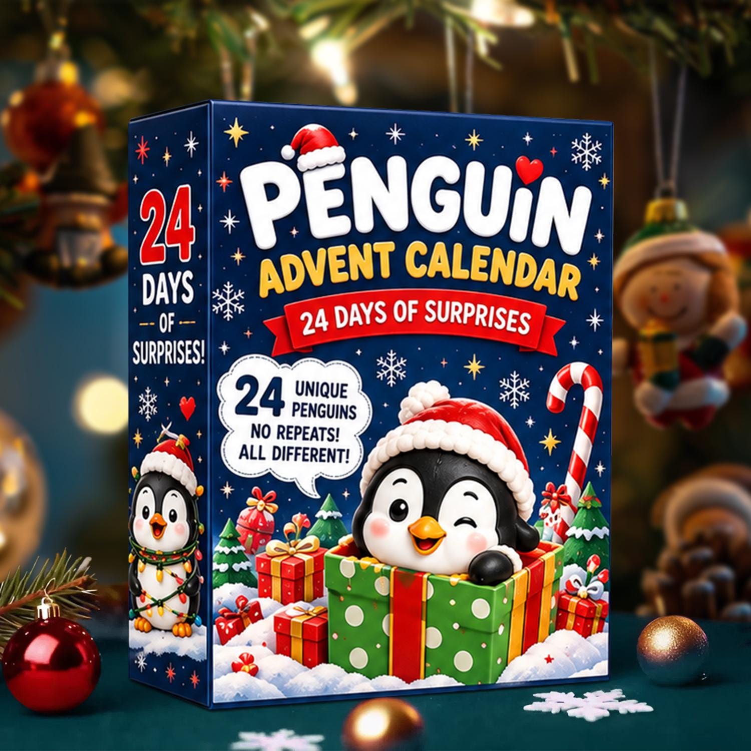 Penguin Advent Calendar HG 2026, 3D Collectible Figurines Holiday Decor Gift, 24 Days Christmas Countdown - Image 2