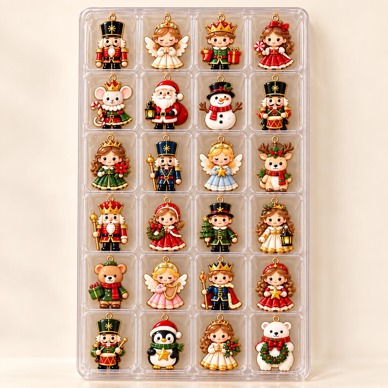 Personalized Nutcracker Advent Calendar HG 2026, 24 Acrylic Christmas Ornaments, Kids Holiday Countdown Box, Christmas Keepsake Gift - Image 5