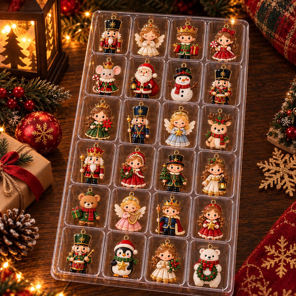 Personalized Nutcracker Advent Calendar HG 2026, 24 Acrylic Christmas Ornaments, Kids Holiday Countdown Box, Christmas Keepsake Gift - Image 6