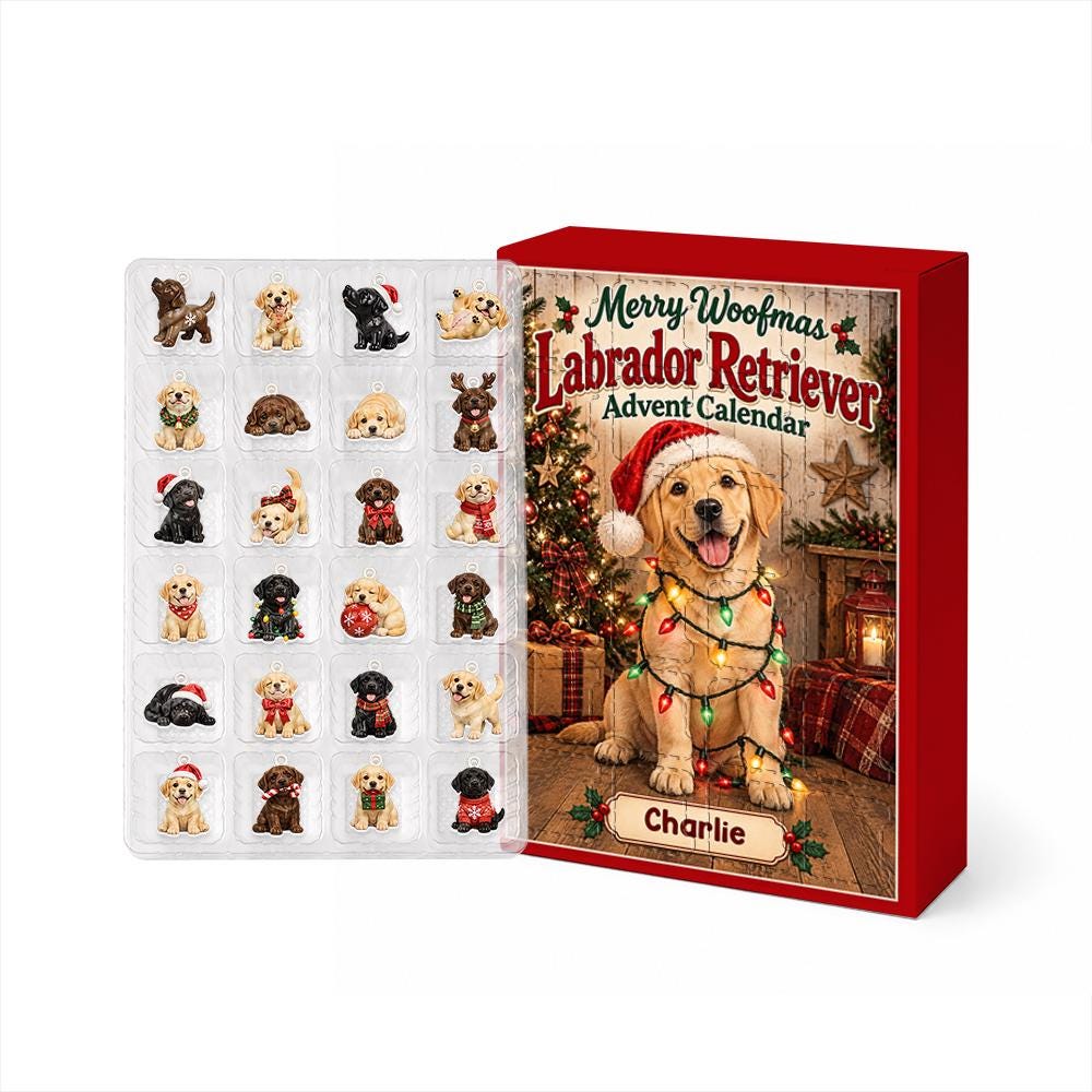 Personalized Labrador Retriever Advent Calendar HG, 24 Acrylic Charms, Custom Dog Christmas Countdown Gift - Image 5