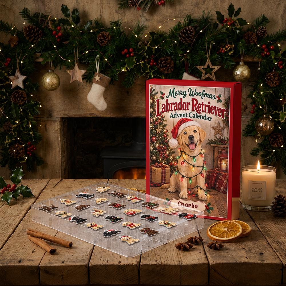Personalized Labrador Retriever Advent Calendar HG, 24 Acrylic Charms, Custom Dog Christmas Countdown Gift - Image 4