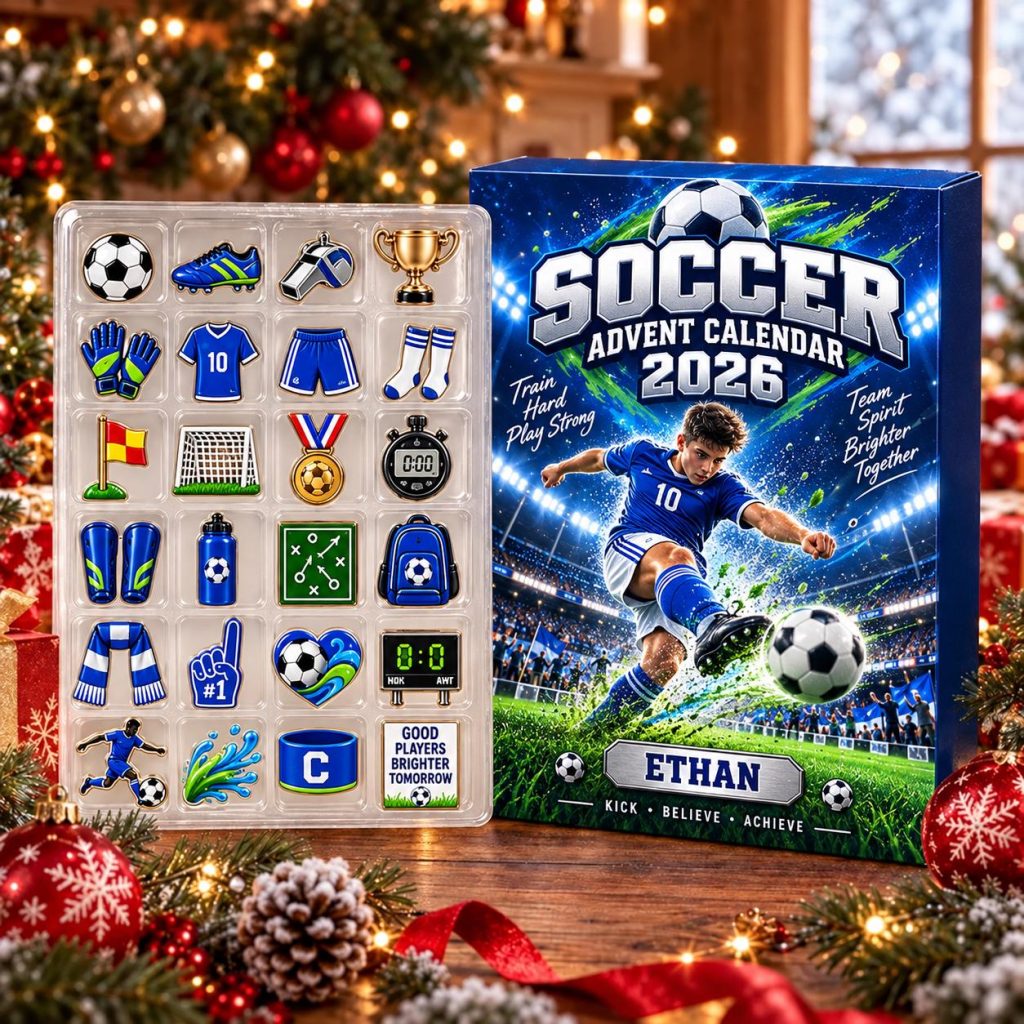 Personalized Soccer Advent Calendar HG: Custom 2026 Blind Box, Christmas Countdown Charms