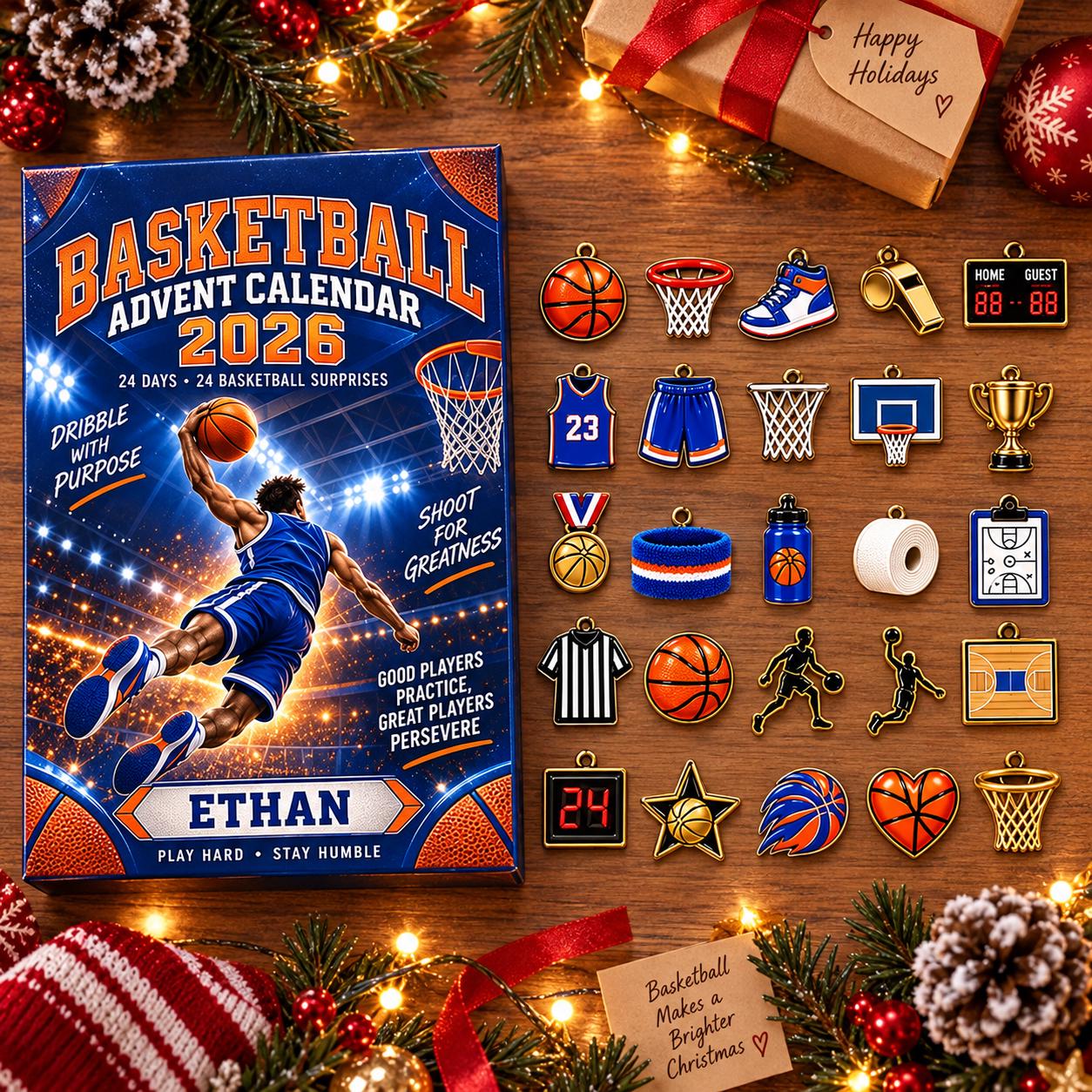 Personalized Basketball Advent Calendar HG: Custom 2026 Blind Box Charms - Image 3