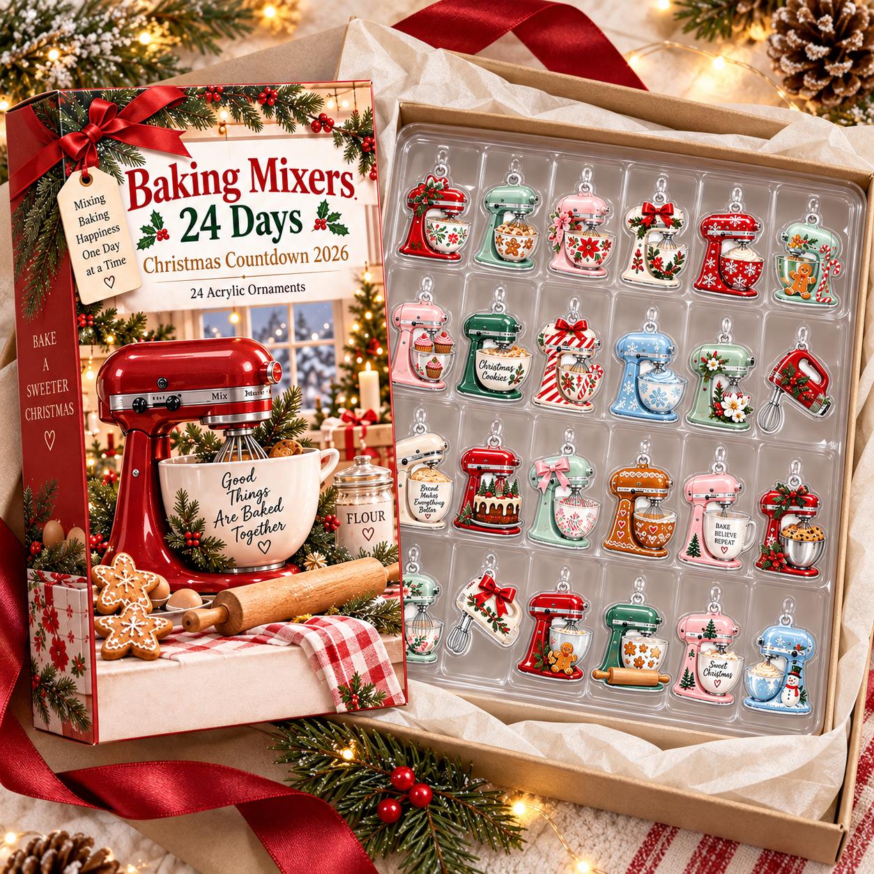 Baking Mixer Advent Calendar HG 2026, 24 Acrylic Charms and Mini Ornaments, Christmas Countdown Box, Baking Lover Holiday Gift - Image 8