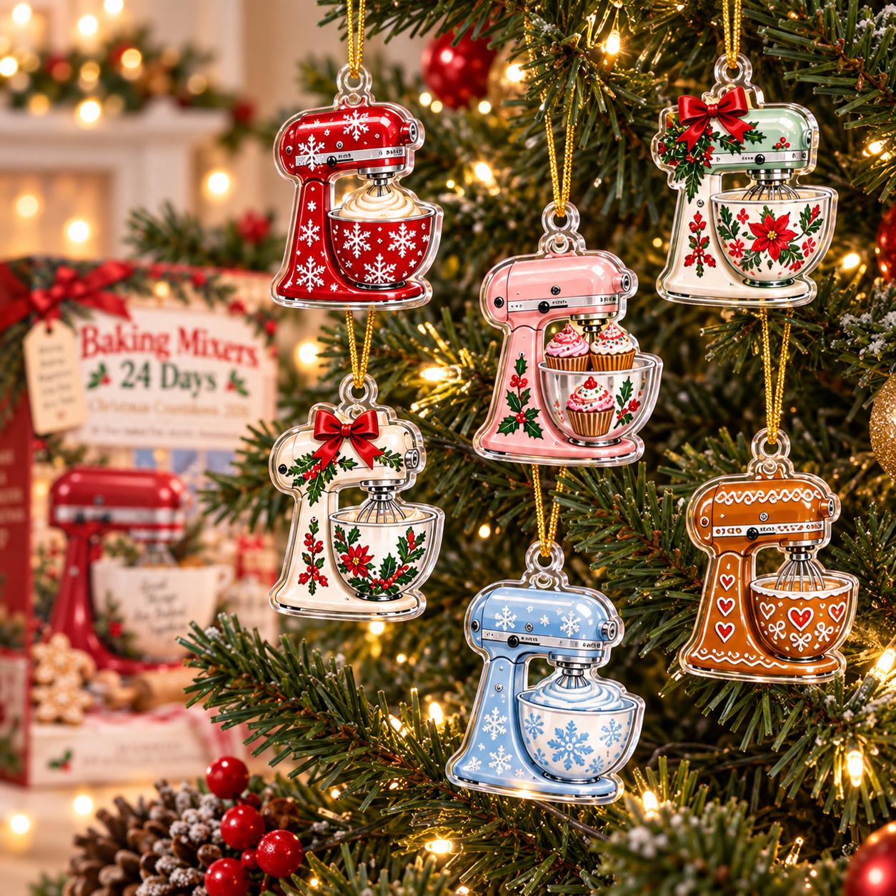 Baking Mixer Advent Calendar HG 2026, 24 Acrylic Charms and Mini Ornaments, Christmas Countdown Box, Baking Lover Holiday Gift - Image 2