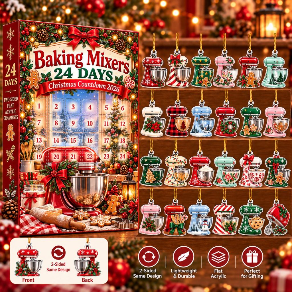 Baking Mixers Advent Calendar HG 2026, 24 Acrylic Ornament Christmas Countdown Blind Box, Baker Holiday Gift