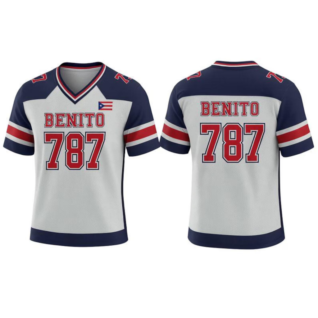 Benito 787 Puerto Rico Outfit Unisex Football Jersey Casual Sportswear Couples Sport & Outdoor 90s Vintage Jerseys HFN