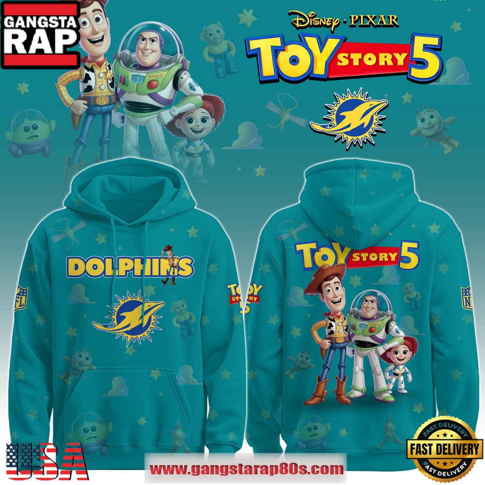 Miami Dolphins NFL x Toy Story 5 T-Shirt Hoodie Or Zip-up Hoodie LN Shirt