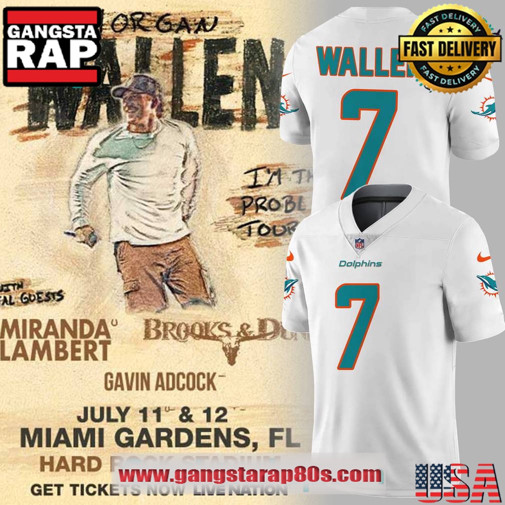 Miami Dolphins x Morgan Wallen “Im The Problem Tour” Limited Edition Football Jersey LN