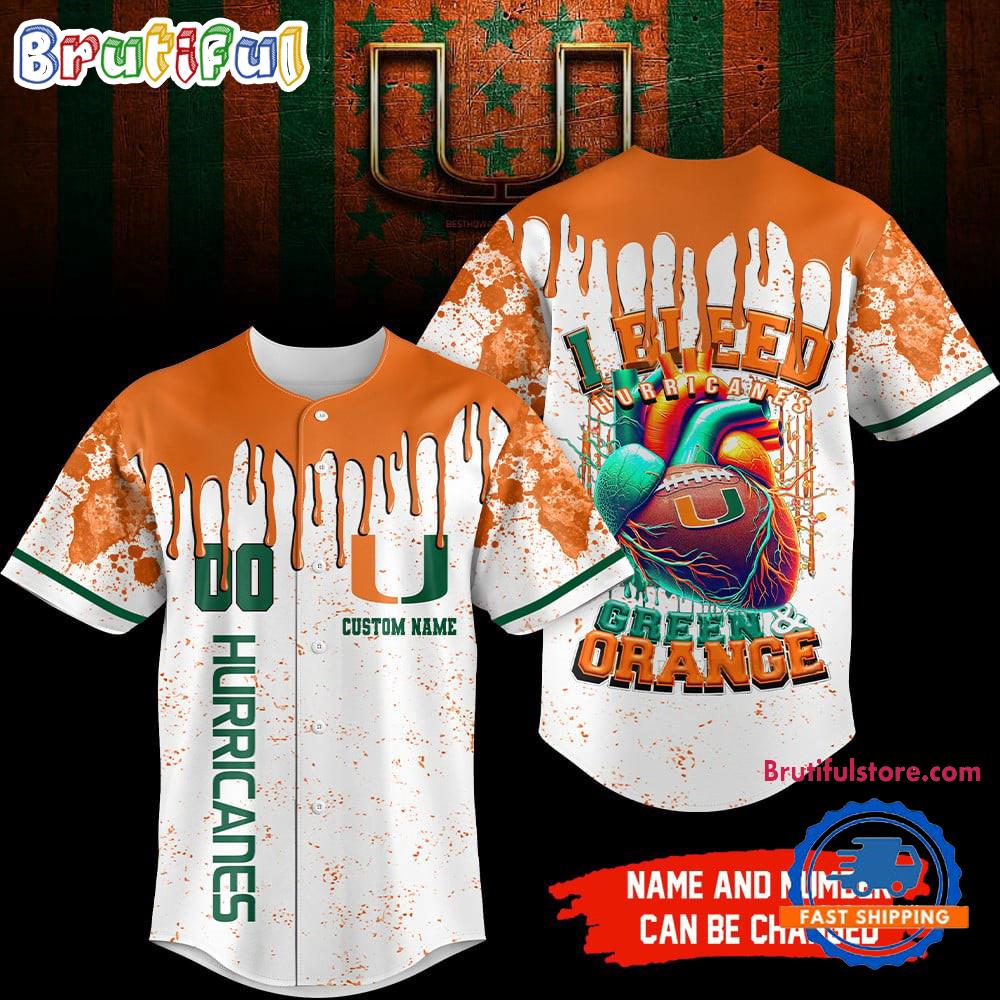 Miami Hurricanes NCAA I Bleed HFN Baseball Jersey
