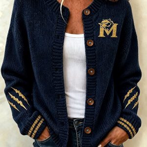 Michigan Football Merch Cardigan HG Michigan Playoff Outfit Merch Gift For Woman