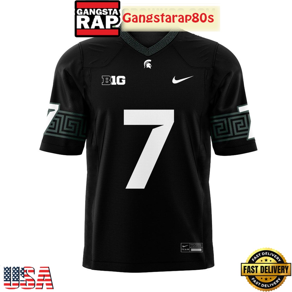 Michigan State Black Spartans Uniform Football Jersey LN - Image 2