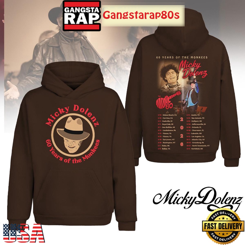 Micky Dolenz 60 Years Of The Monkees Unisex T-Shirt Hoodie Or Zip-up Hoodie LN