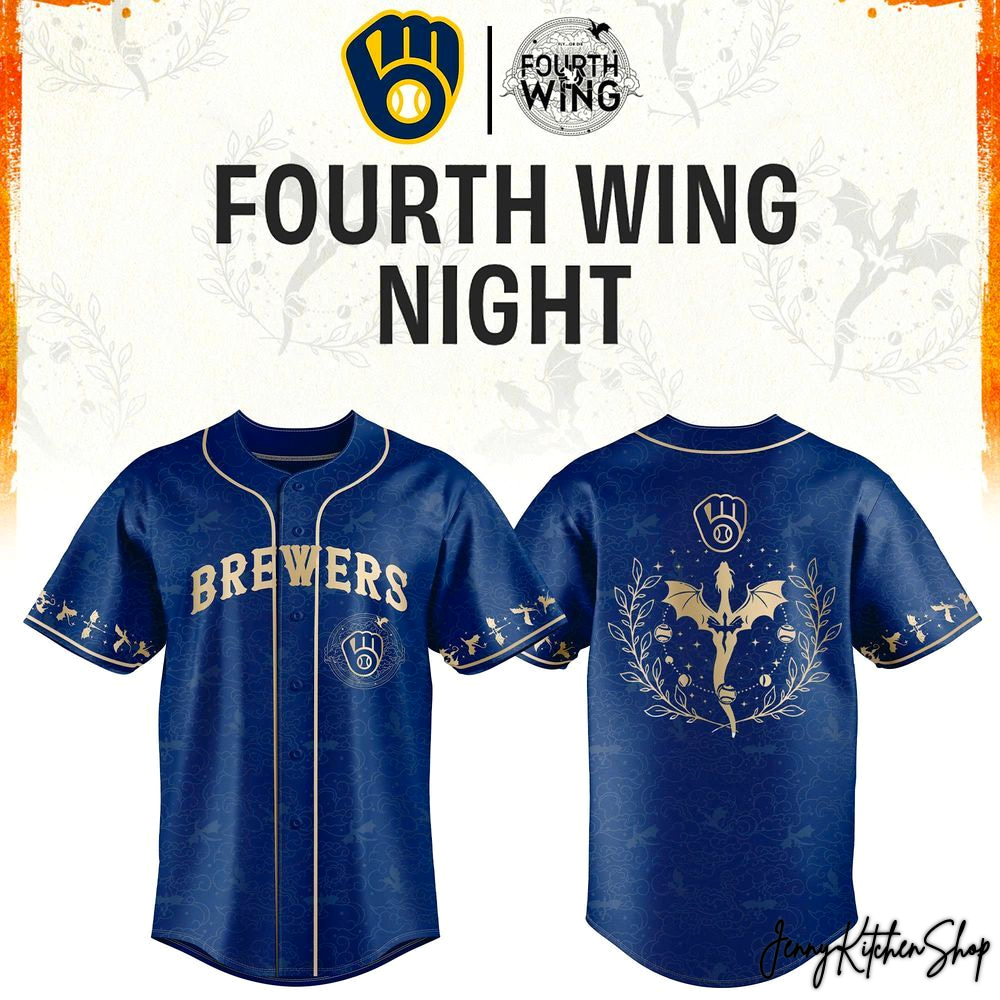 Milwaukee Brewers Fourth Wing Night Dragon 2026 HFN Baseball Jersey