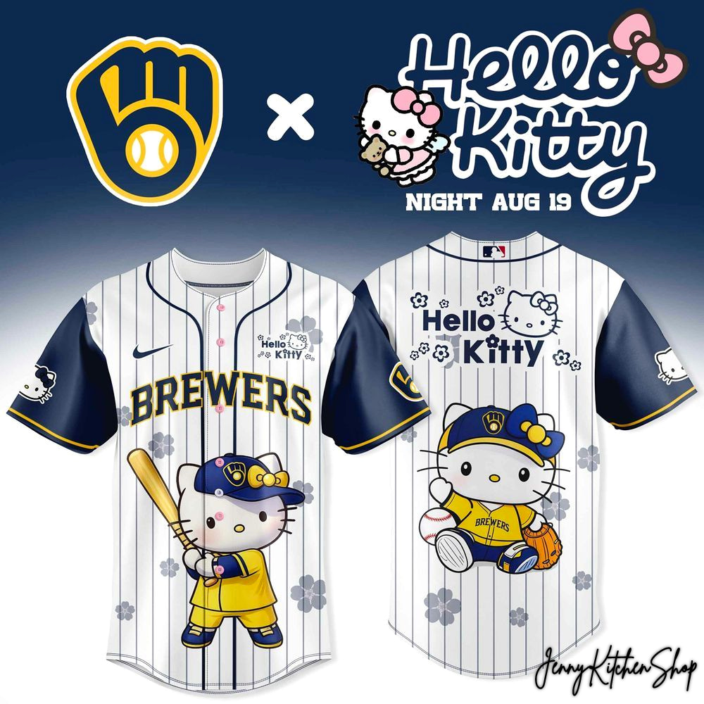 Milwaukee Brewers Hello Kitty 2026 Night Beautiful HFN Baseball Jersey - Image 3