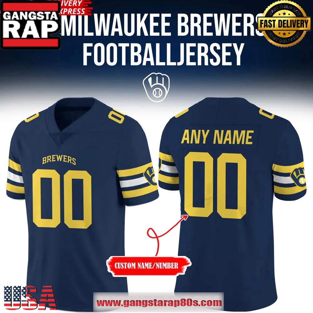 Milwaukee Brewers New Uniform 2025 Football Jersey LN