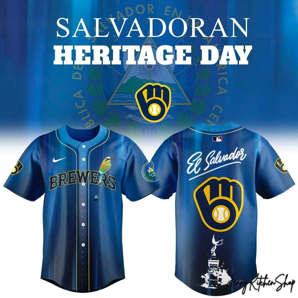 Milwaukee Brewers Salvadoran Heritage Day 2026 HFN Baseball Jersey