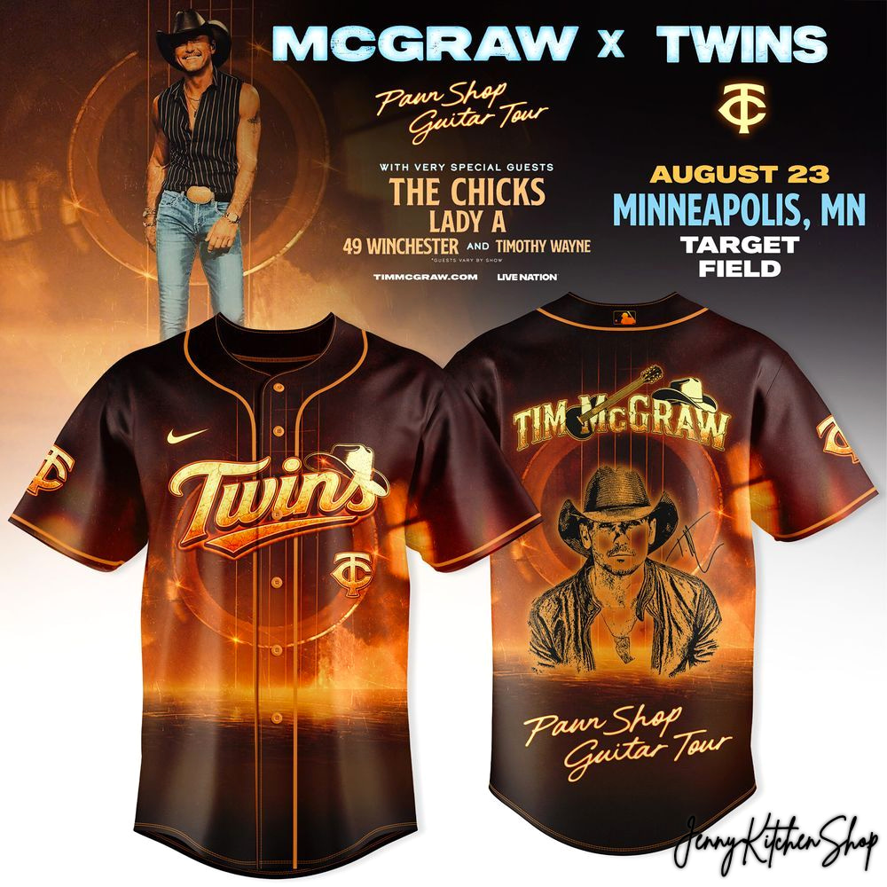 Minnesota Twins x Tim McGraw 2026 Tour HFN Baseball Jersey