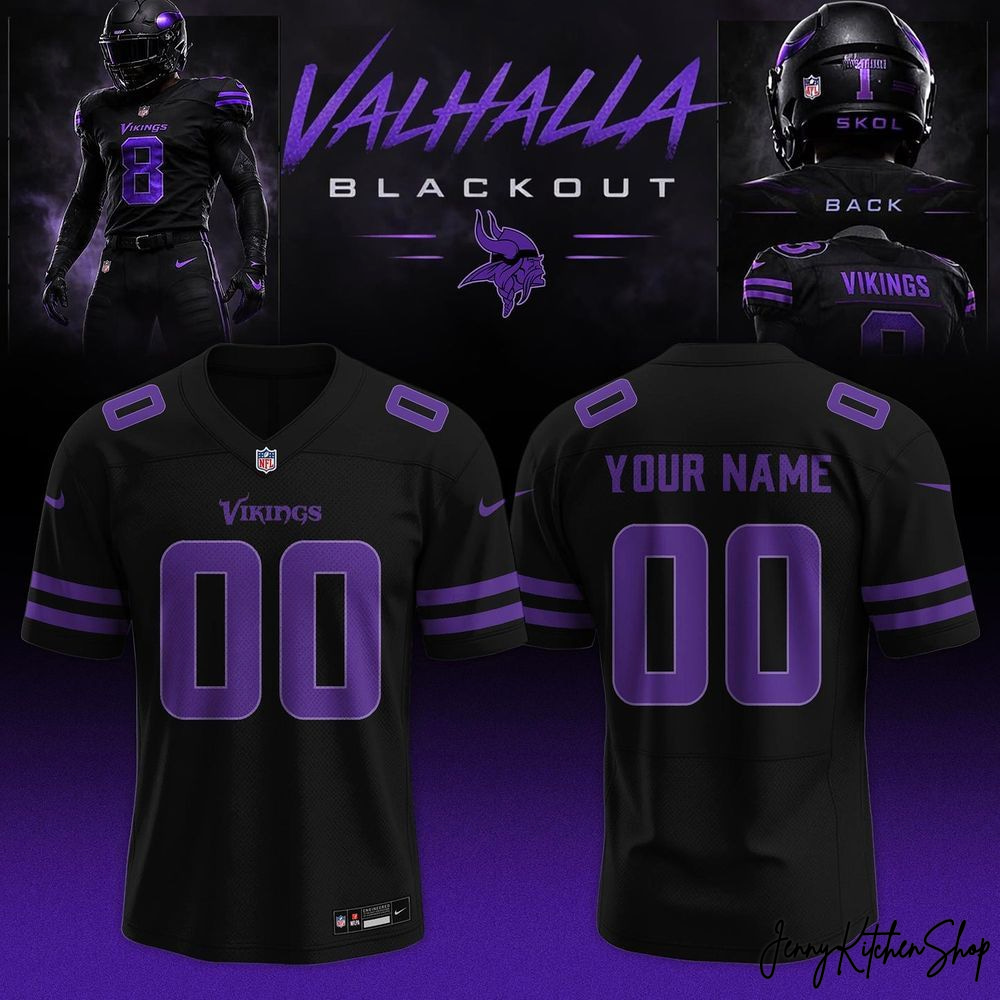 Minnesota Vikings 2026 Black Out Special HFN Football Jersey