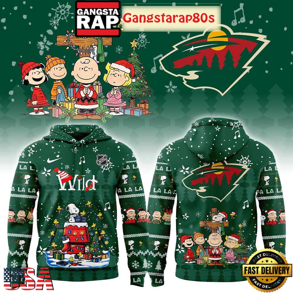 Minnesota Wild Snoopy Christmas 2025 Unisex T-Shirt Hoodie Or Zip-up Hoodie LN