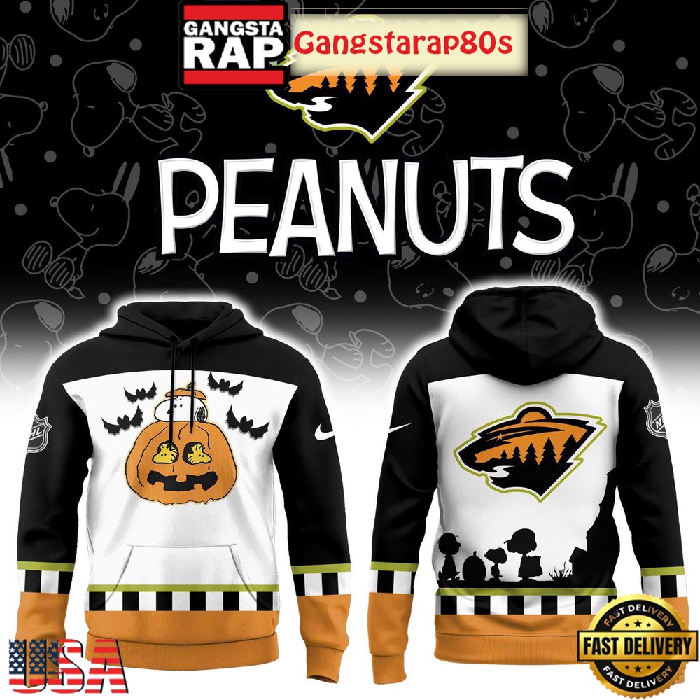 Minnesota Wild Snoopy Peanuts Halloween 2025 Unisex T-Shirt Hoodie Or Zip-up Hoodie LN