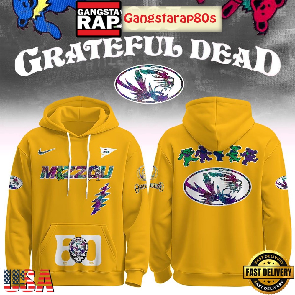 Missouri Tigers Grateful Dead 60 Years 2025 Special Edition All Over Print T-Shirt Hoodie Or Zip-up Hoodie LN