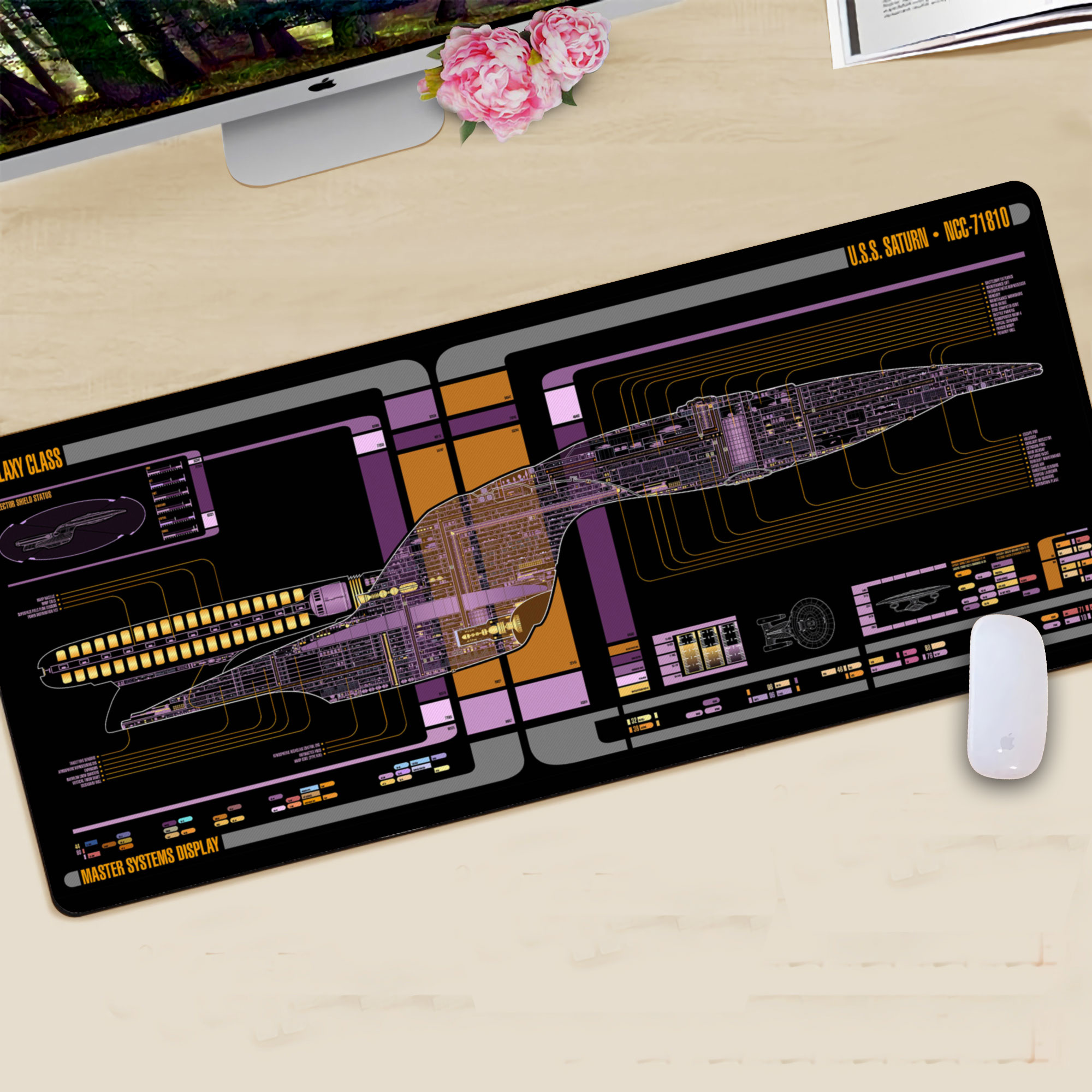 Sci-fi Control Console Display Desk Mat, 80x30 cm Trekkie Trekker Large Mouse pad for Desk, Gamer Mouse pad, Laptop Pad Mat, Game Mat, Gaming Computer Accessories, Gaming Room Decor, SciFi Gift NNA - Image 5