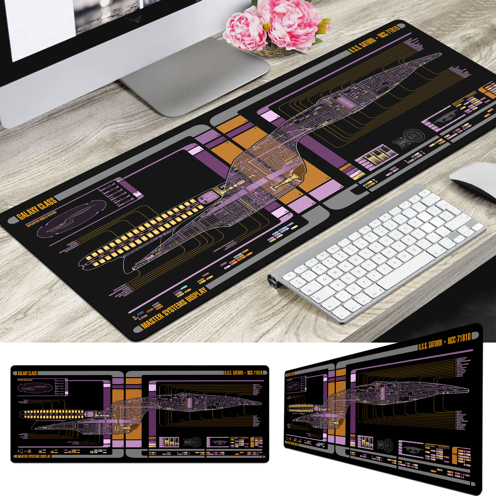 Sci-fi Control Console Display Desk Mat, 80x30 cm Trekkie Trekker Large Mouse pad for Desk, Gamer Mouse pad, Laptop Pad Mat, Game Mat, Gaming Computer Accessories, Gaming Room Decor, SciFi Gift NNA - Image 4