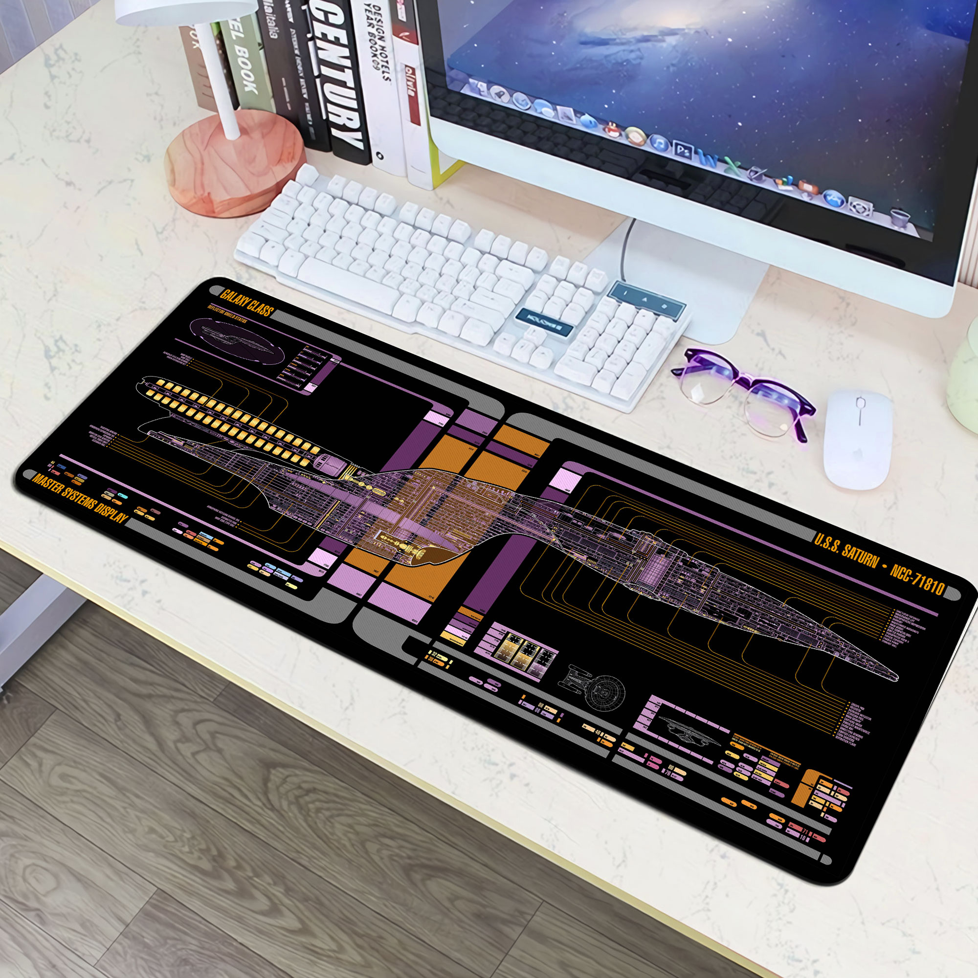 Sci-fi Control Console Display Desk Mat, 80x30 cm Trekkie Trekker Large Mouse pad for Desk, Gamer Mouse pad, Laptop Pad Mat, Game Mat, Gaming Computer Accessories, Gaming Room Decor, SciFi Gift NNA - Image 6