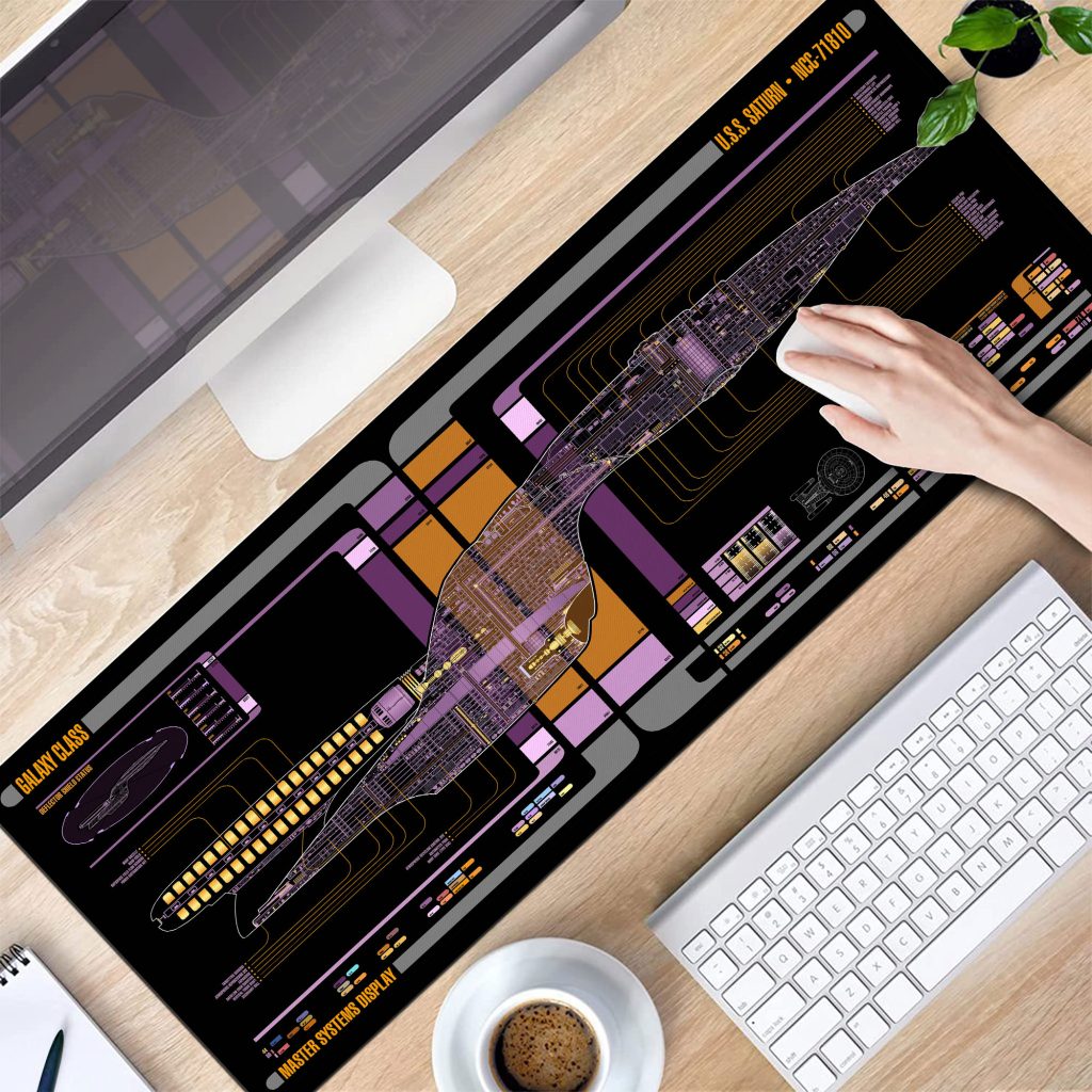 Sci-fi Control Console Display Desk Mat, 80x30 cm Trekkie Trekker Large Mouse pad for Desk, Gamer Mouse pad, Laptop Pad Mat, Game Mat, Gaming Computer Accessories, Gaming Room Decor, SciFi Gift NNA